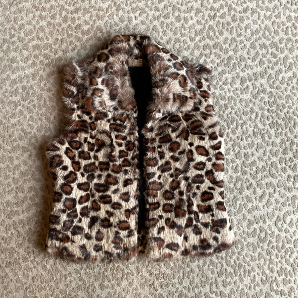 Joie Leopard Print Genuine Fur Vest, size M but runs small.